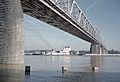 Towboat Craig E. Philip at George Rogers Clark Memorial Bridge Ohio River mile 604 Louisville Kentucky USA September 2004 file a4i018