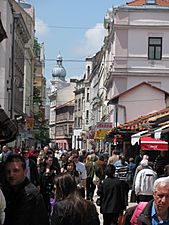 Busy Ferhadija street, Sarajevo