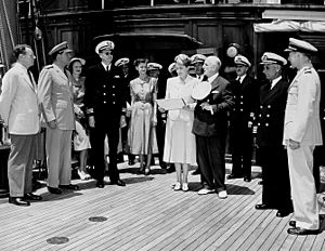 Carlton Skinner aboard the Sea Cloud