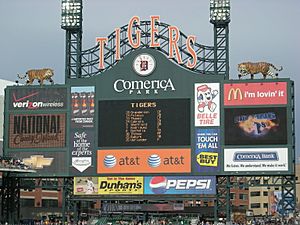 Comerica Park scoreboard