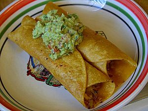 Flautas guacamole tortillas