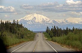 Glenn Highway and Mount Drum