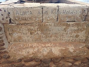 Inscription on Vancouver Landing Site