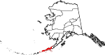 State map highlighting Aleutians East Borough