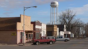 Downtown Maxwell, as viewed fromNebraska Spur 56A, March 2012