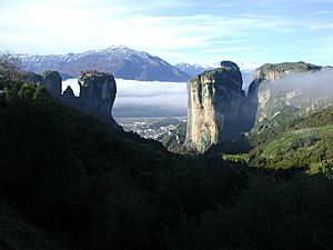 The monastery Agia Triada (Holy Trinity) viewed from the east.