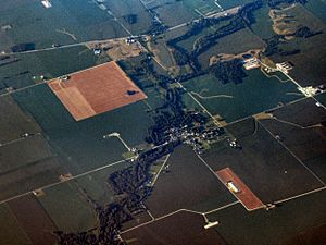 Milford from the air, looking northeast