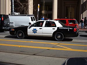 SFPD car on Market Street