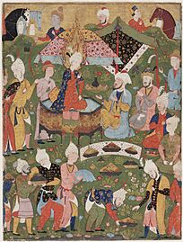 Safavid Dynasty, Joseph Enthroned from a Falnama (Book of Omens), circa 1550 AD