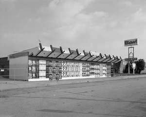 Exterior, west side perspective view, facing southeast. - Holiday Bowl, 3730 Crenshaw Boulevard, Los Angeles, Los Angeles County, CA HABS CA-2775-2