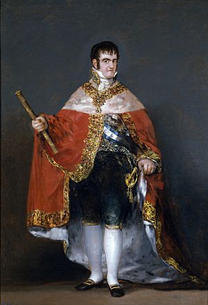 Francisco Goya - Portrait of Ferdinand VII of Spain in his robes of state (1815) - Prado