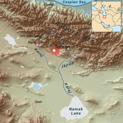 Karaj river map