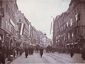 Leipzig Bruehl zur Pelz-Messe