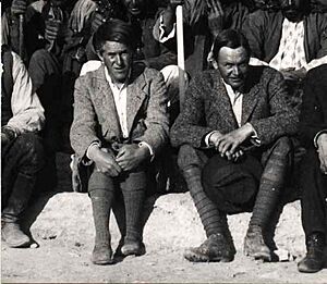 Leonard Woolley (right) and T.E.Lawrence at the British Museum's Excavations at Carchemish, Syria, in the spring of 1912