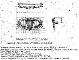 Original sketch of the US Army Parachutist Badge-1941