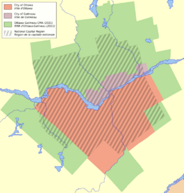 National Capital Region (striped area)