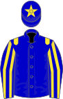 Blue, yellow epaulets, striped sleeves, star on cap