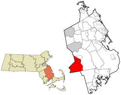 Location in Plymouth County in Massachusetts