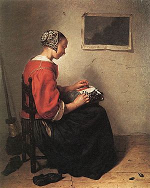 "The Lace-Maker" by Caspar Netscher