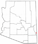 Location of Duncan in Greenlee County, Arizona