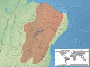 Bothropoides erythromelas distribution.png