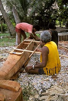 Canoe carving on Nanumea