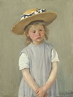 Child in a Straw Hat by Mary Cassatt c1886