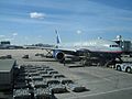 Denver International Airport, United Airlines Boeing 777 being serviced