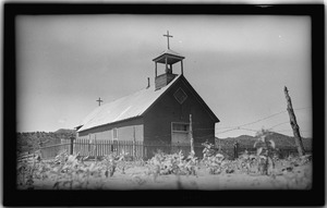 Historic American Buildings Survey Frederick D. Nichols, Photographer August 1936 VIEW OF FRONT AND SIDE - Santa Nina de Atoche, Tijeras Plaza, Tijeras, Las Animas County, CO HABS COLO,36-TIJER,1-1