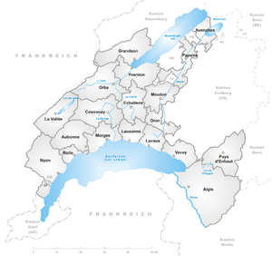 Districts of Canton Vaud