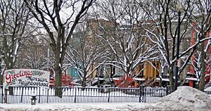 Mansion district Christmas welcome sign