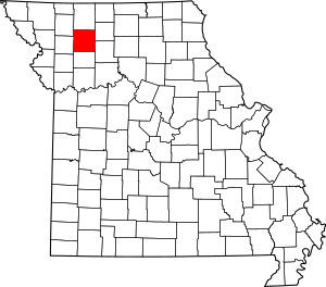 Map of Missouri highlighting Daviess County