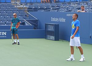 Mikhail Youzhny With Coach