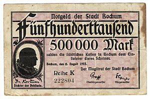 Notgeld der Stadt Bochum 1923 - 500 000 DM - Vorderseite