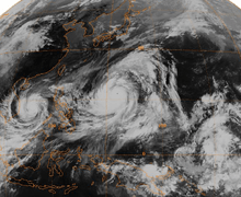 Typhoon Tip and Typhoon Sarah (1997)