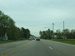 The view from highway 14 which runs along the edge of the village.