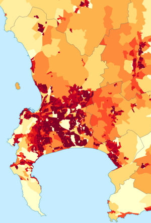 Cape Town population density map