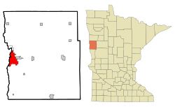 Location within Clay County