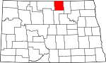 State map highlighting Rolette County