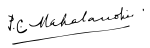 Signature of Prasanta Chandra Mahalanobis.svg