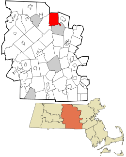 Location in Worcester County and the state of Massachusetts.