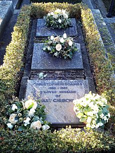 Bladon, Oxfordshire - St Martin's Church - churchyard, grave of Prime Minister Churchill's daughters