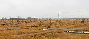 Edison field, Racetrack Hill area, showing steam expansion loops and widely dispersed wells.