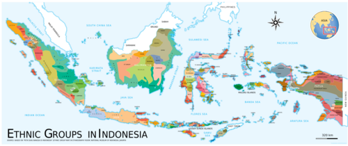 Indonesia Ethnic Groups Map English