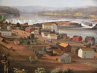 John Mix Stanley Oregon City on the Willamette River detail 1 Amon Carter Museum