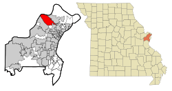 Location of Hazelwood, Missouri