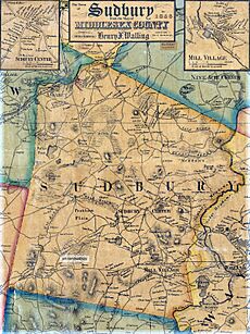 Sudbury in 1856 from Walling's