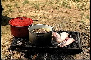 Alligator gar fillets on the grill