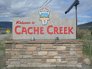 Cache Creek's welcome sign