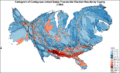 CartogramPresidentialCounty1964Colorbrewer